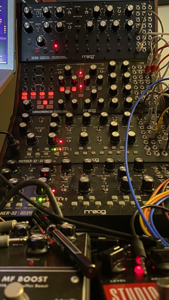 Picture of Moog modular synth equipment.